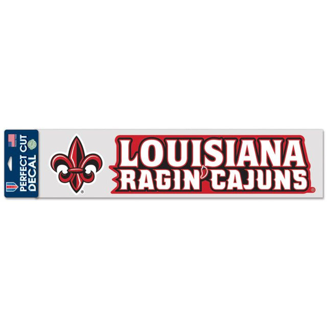 Luisiana - Calcomanías de corte perfecto de los Lafayette Ragin Cajuns de 4" x 17"