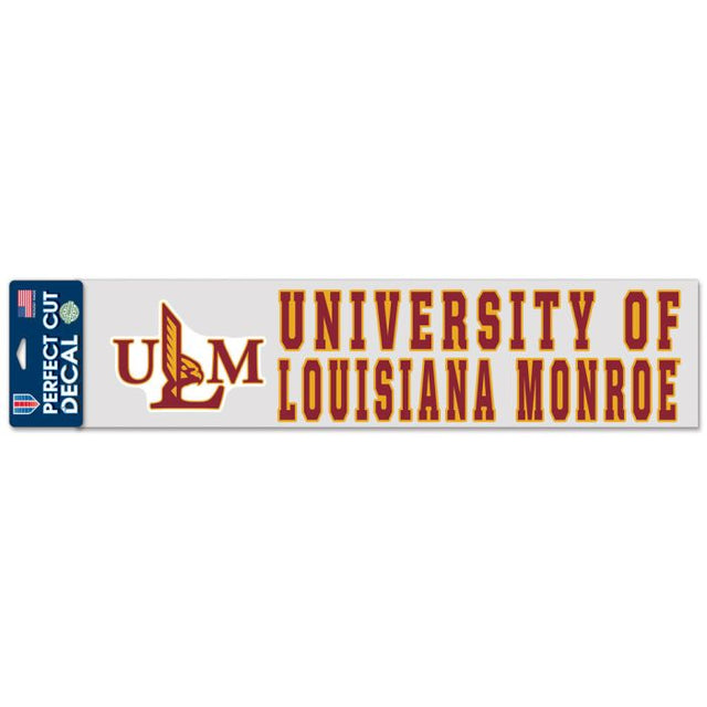 Louisiana - Monroe War Hawks Perfect Cut Decals 4" x 17"