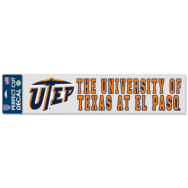 UTEP Miners Perfect Cut Decals 4" x 17"