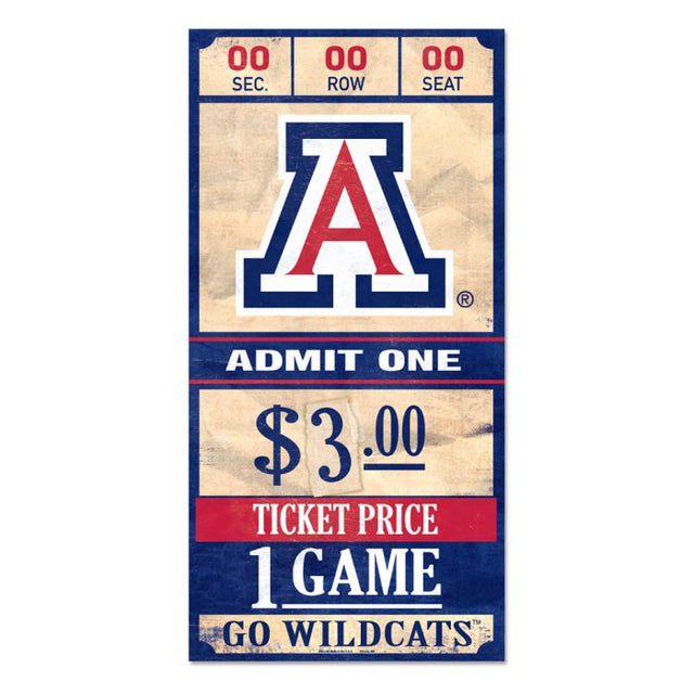 Arizona Wildcats Wood Sign 6x12 3/8" thick