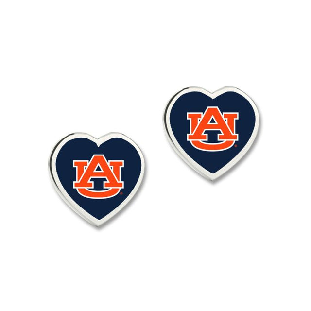 Pendientes Auburn Tigers con corazón en 3D