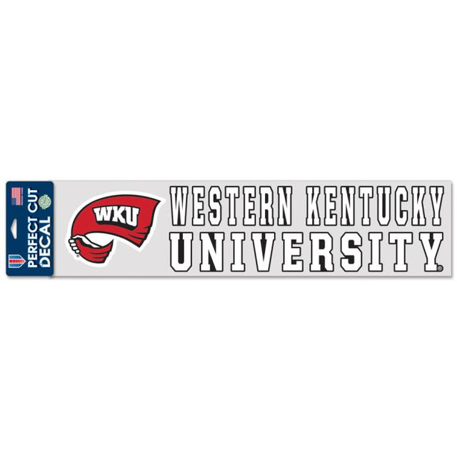 Calcomanías de corte perfecto de Western Kentucky Hilltoppers de 4" x 17"