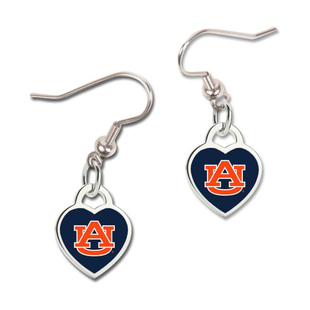 Pendientes Auburn Tigers con corazón en 3D