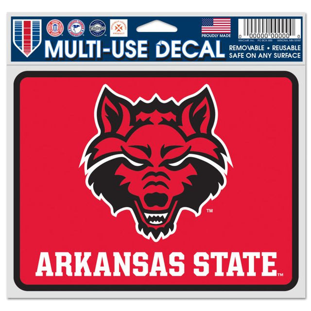 Calcomanías para fanáticos de Arkansas State Red Wolves de 5" x 6"