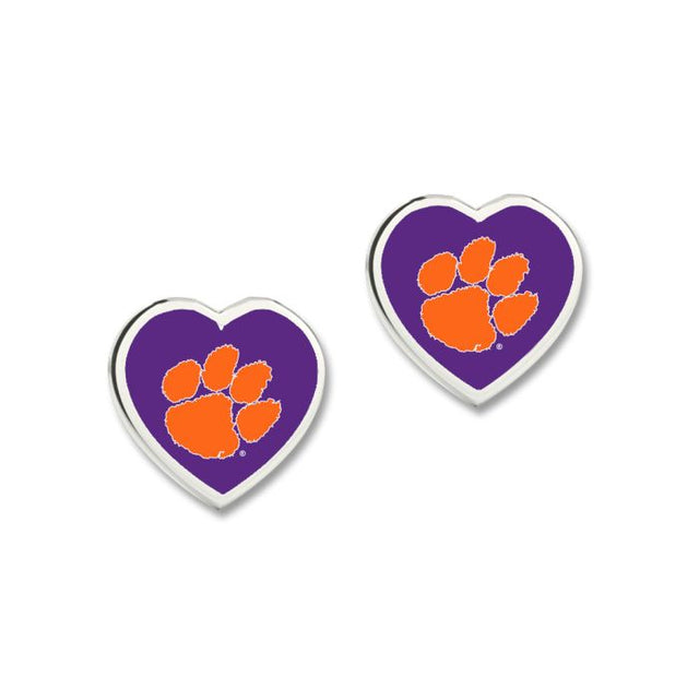 Clemson Tigers Earrings w/3D Heart