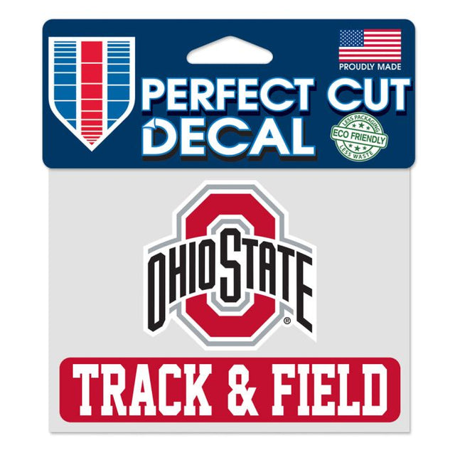 Calcomanía de color de corte perfecto de pista y campo de Ohio State Buckeyes de 4,5" x 5,75"