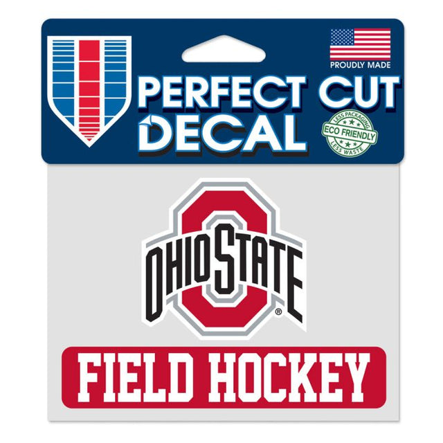 Calcomanía de color de corte perfecto de hockey sobre césped de Ohio State Buckeyes, 4,5" x 5,75"