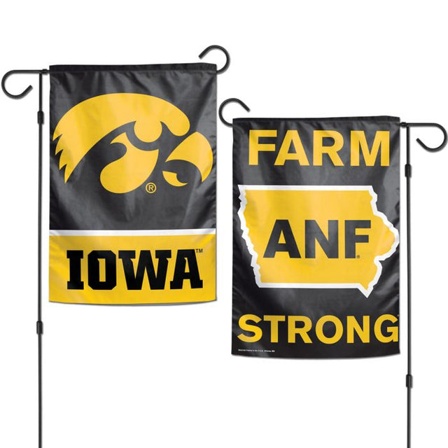 Banderas de jardín de Iowa Hawkeyes de 2 lados, 12,5" x 18"