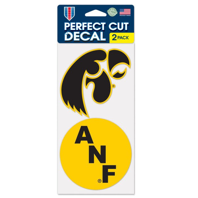 Juego de dos calcomanías de Iowa Hawkeyes Perfect Cut de 4" x 4"