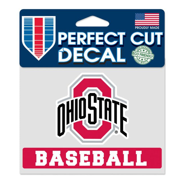 Calcomanía de color de corte perfecto de béisbol de Ohio State Buckeyes de 4,5" x 5,75"