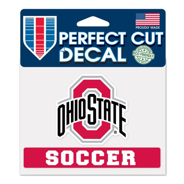 Calcomanía de color de corte perfecto de Ohio State Buckeyes Soccer de 4,5" x 5,75"