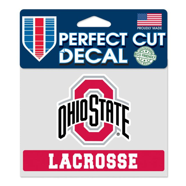 Calcomanía de color de corte perfecto LACROSSE de Ohio State Buckeyes de 4,5" x 5,75"