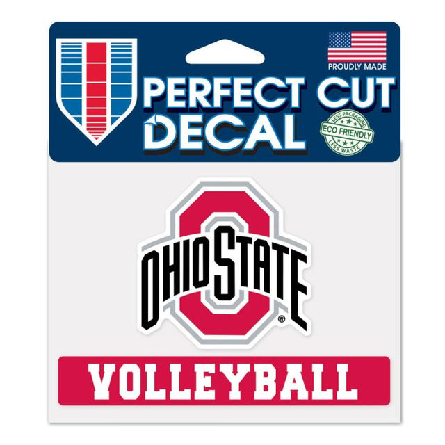 Calcomanía de color de corte perfecto de Ohio State Buckeyes Volleyball 4,5" x 5,75"