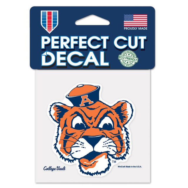 Calcomanía de color de corte perfecto de Auburn Tigers/College Vault, 4" x 4"