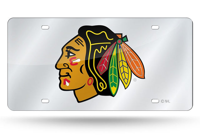 Matrícula de los Chicago Blackhawks cortada con láser