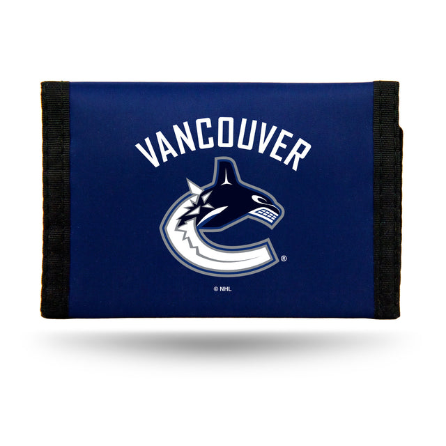 Billetera de nailon con tres pliegues de los Vancouver Canucks