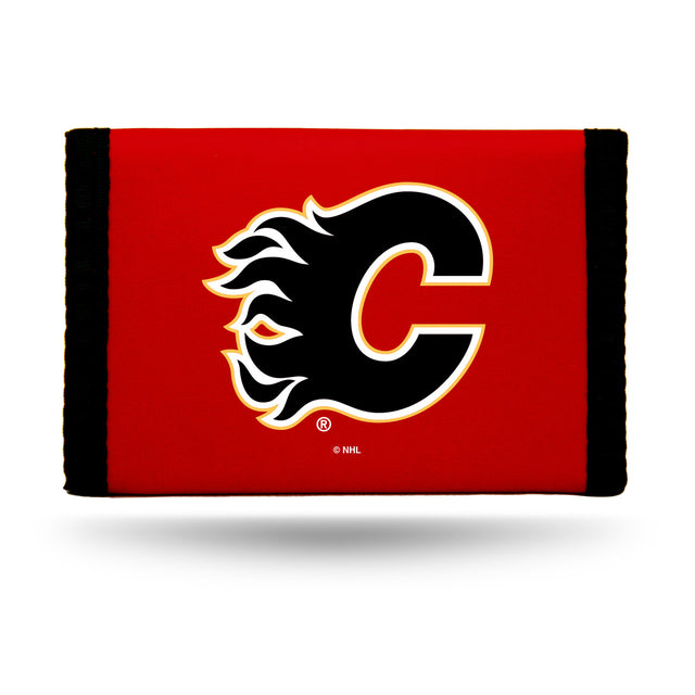 Cartera de nailon con tres pliegues de los Calgary Flames