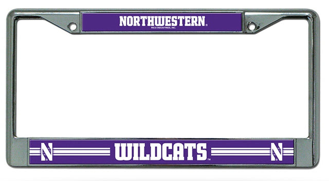 Northwestern Wildcats License Plate Frame Chrome