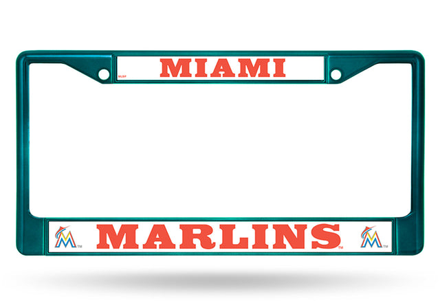 Miami Marlins License Plate Frame Metal Aqua