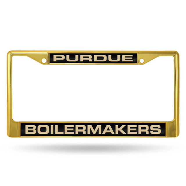 Purdue Boilermakers License Plate Frame Metal Gold