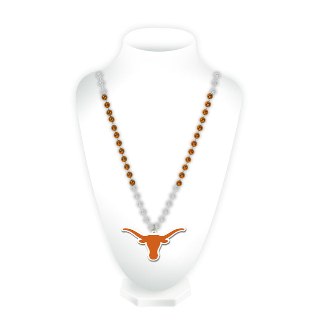 Cuentas de Texas Longhorns con medallón Mardi Gras