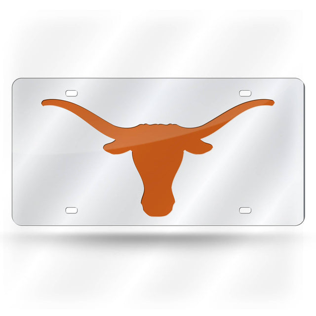 Matrícula de Texas Longhorns cortada con láser en color plata