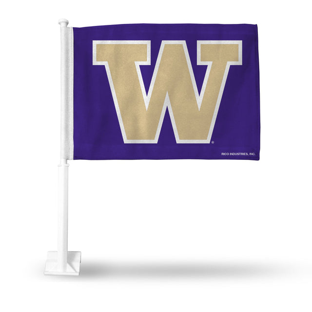 Auto con la bandera de los Washington Huskies