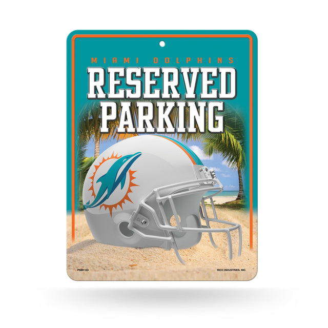 Letrero de metal para estacionamiento de los Miami Dolphins