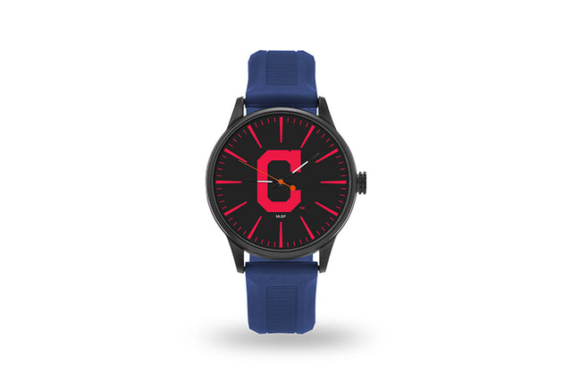 Reloj de los Cleveland Indians para hombre, estilo animador, con correa azul marino