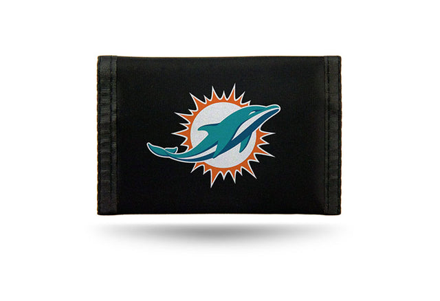 Billetera de nailon con tres pliegues de los Miami Dolphins