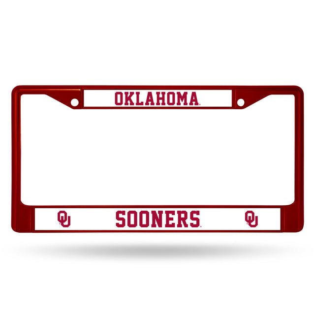 Oklahoma Sooners License Plate Frame Metal Maroon