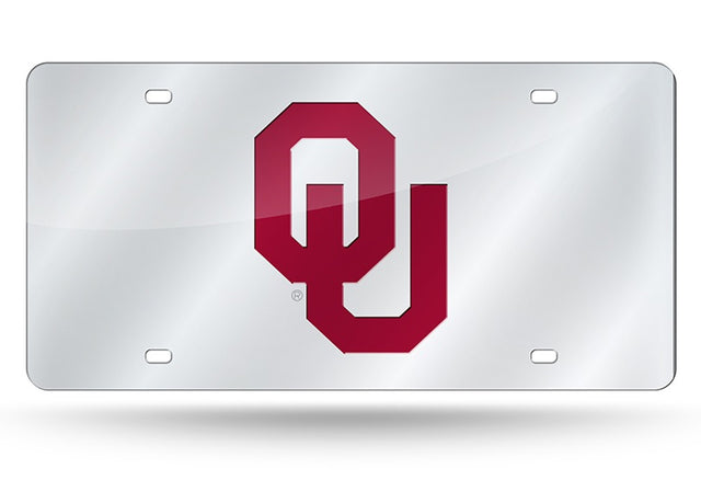 Matrícula de los Oklahoma Sooners cortada con láser en color plata