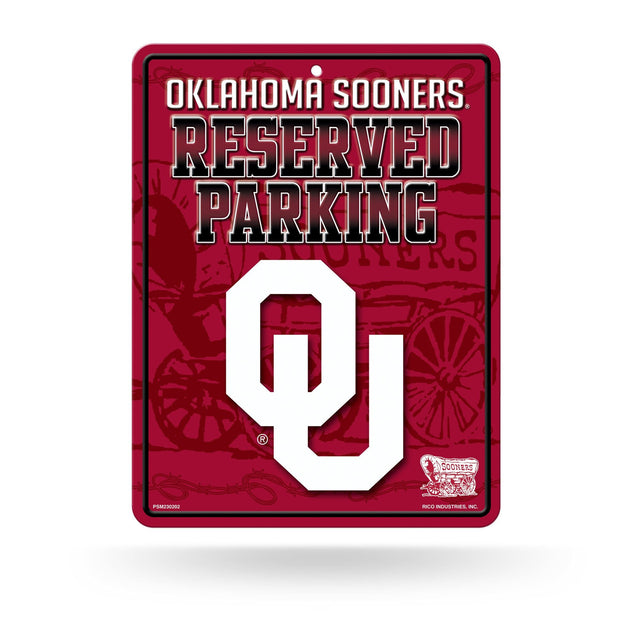 Letrero de estacionamiento de metal de los Oklahoma Sooners