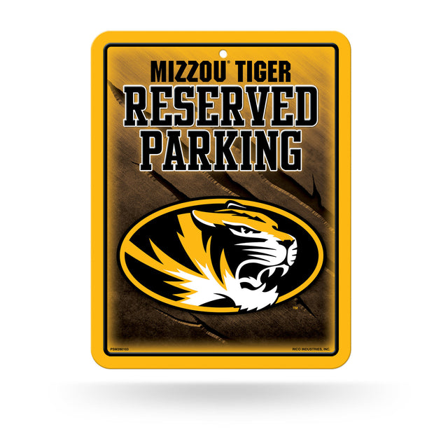 Letrero de metal para estacionamiento de los Missouri Tigers, diseño alternativo