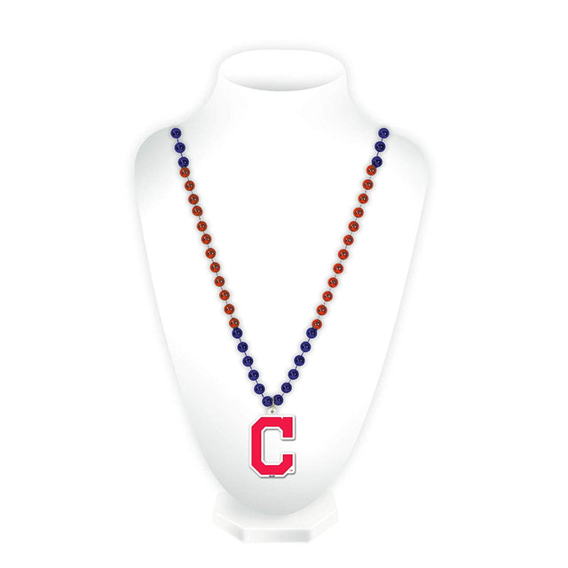 Cuentas de los Cleveland Indians con medallón y logotipo estilo Mardi Gras C