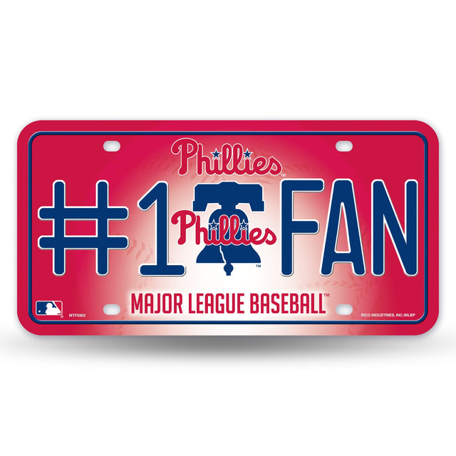 Placa de matrícula de los Philadelphia Phillies con diseño alternativo de fanático número 1