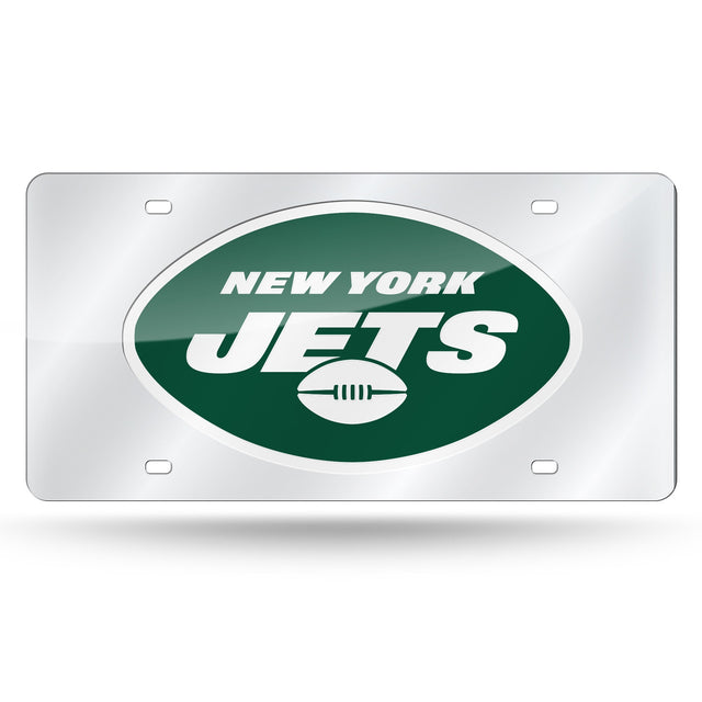 Matrícula de los New York Jets cortada con láser en color plata