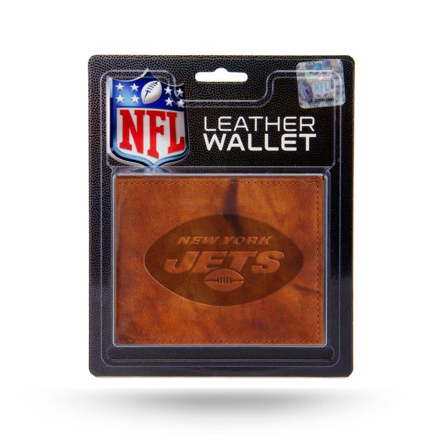 Billetera de cuero con relieve de los New York Jets