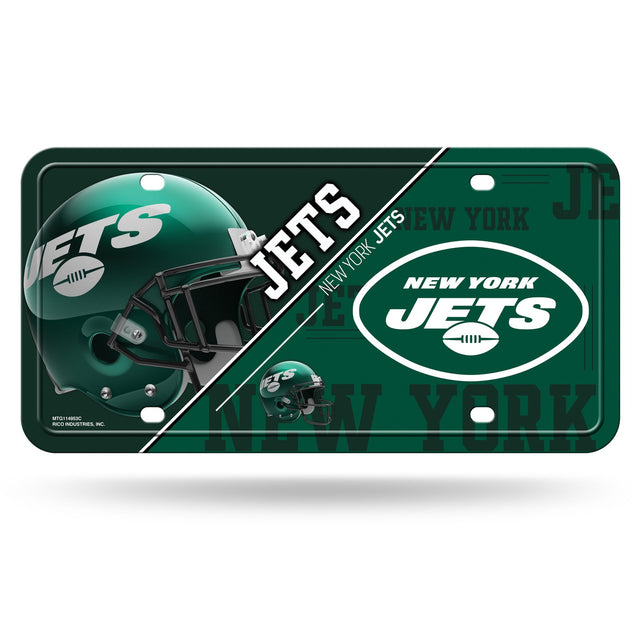 Placa de matrícula de metal de los New York Jets con diseño alternativo