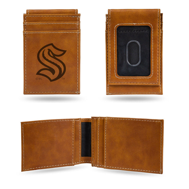 Seattle Kraken Wallet Front Pocket Laser Engraved