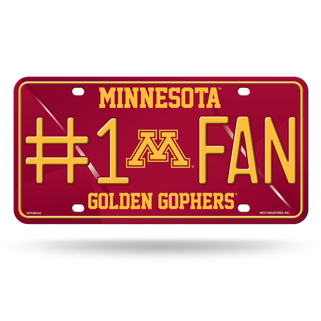 Placa de matrícula n.° 1 de Minnesota Golden Gophers, diseño alternativo para fanáticos