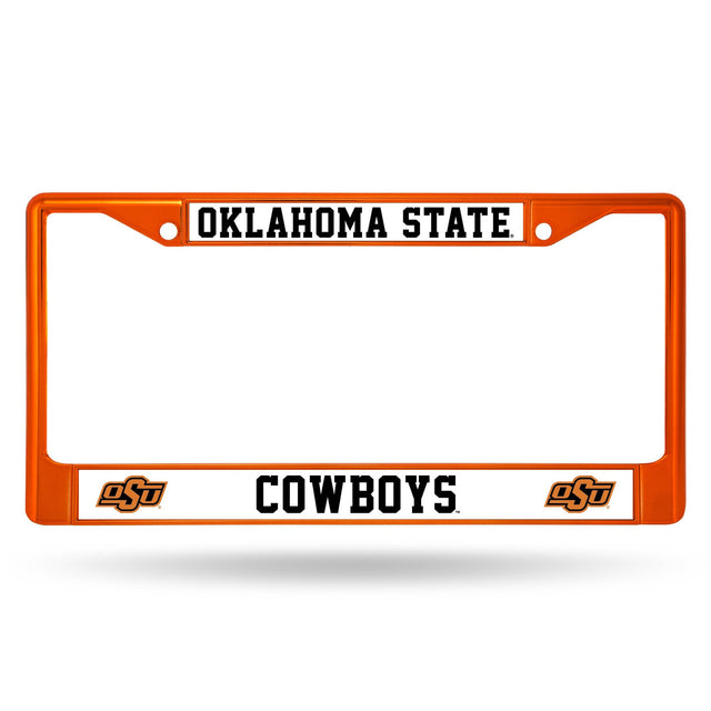 Oklahoma State Cowboys License Plate Frame Metal Orange