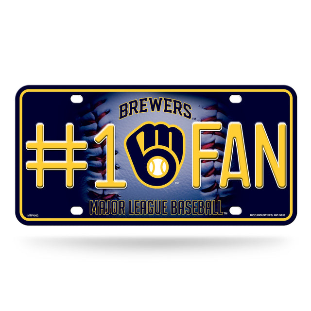 Placa de matrícula de los Milwaukee Brewers con diseño alternativo de fan número 1