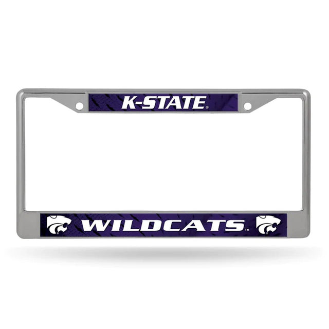 Marco para matrícula de Kansas State Wildcats con inserto impreso cromado