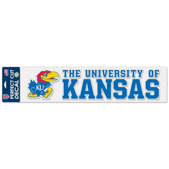 Calcomanías de corte perfecto de Kansas Jayhawks de 4" x 17"