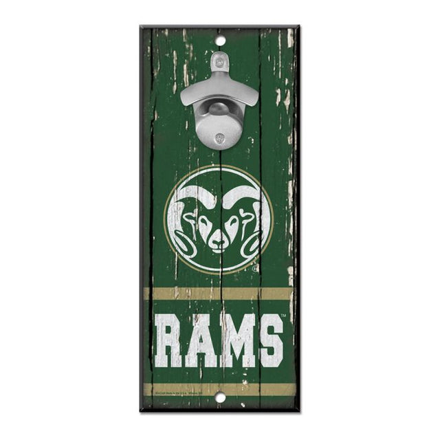 Letrero destapador de botellas de Colorado State Rams de 5 x 11 pulgadas