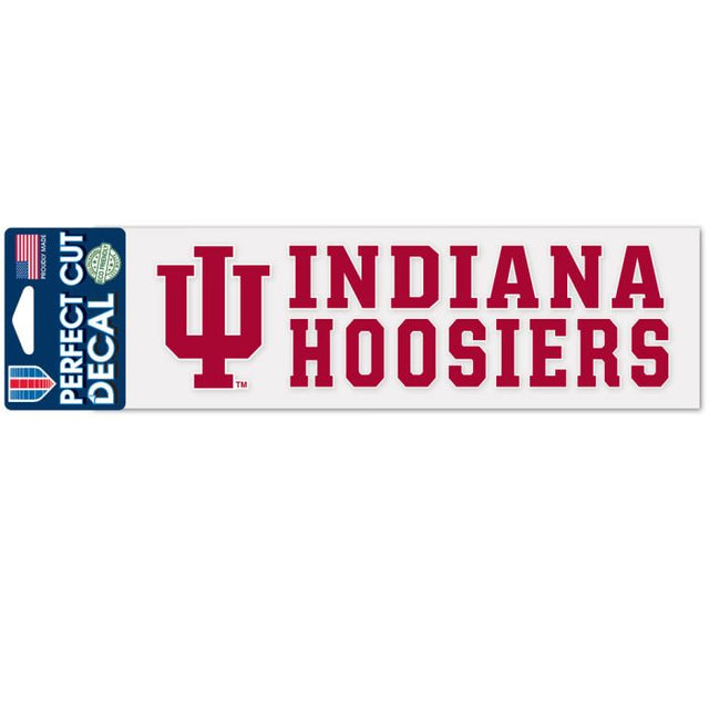 Calcomanías de corte perfecto con diseño apilado de Indiana Hoosiers, 3" x 10"