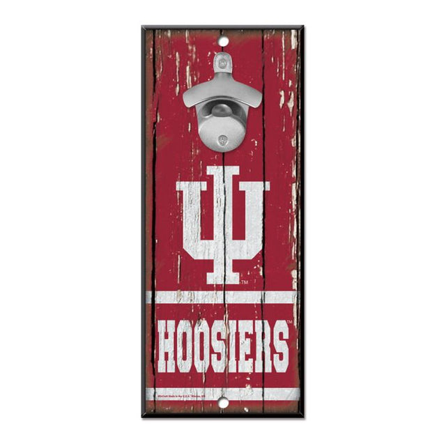 Indiana Hoosiers Bottle Opener Sign 5x11