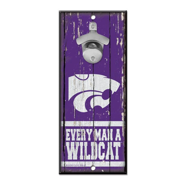 Kansas State Wildcats Bottle Opener Sign 5x11