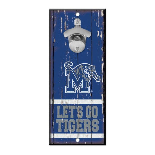 Letrero con abrebotellas de los Memphis Tigers de 5 x 11 pulgadas